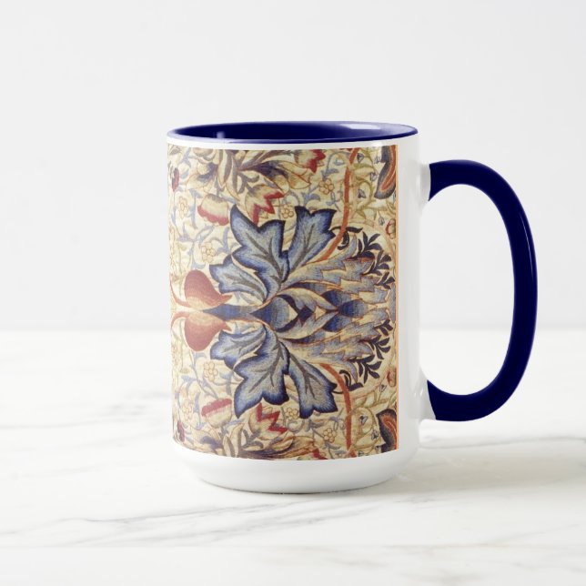 Mug Fleurs Bleues Et Or (Droite)