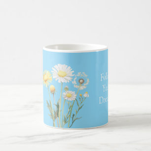 Mug Fleurs Bleues Jaunes Blanches