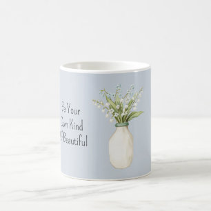 Mug Fleurs Bleues Vase Blanc