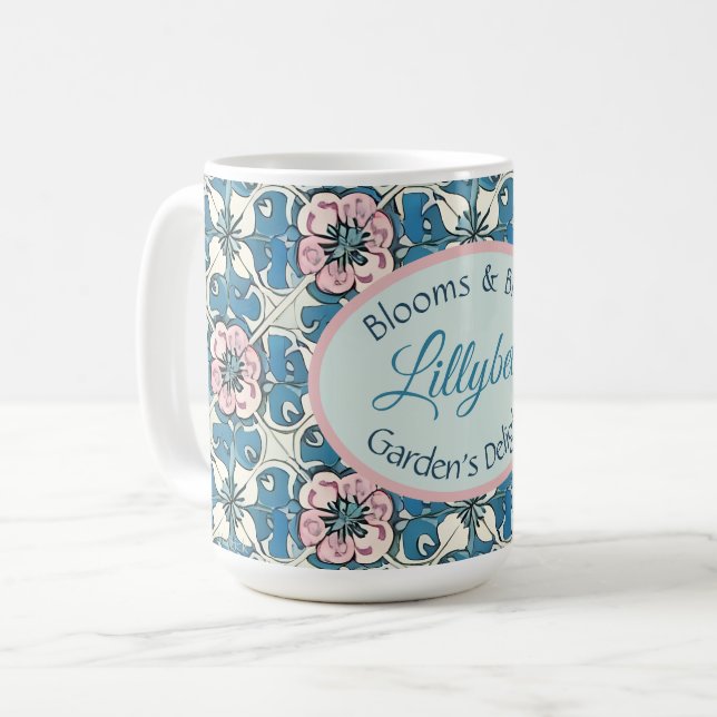 Mug Fleurs & Bliss - Le Délice du Jardinier - Texte pe (Devant gauche)