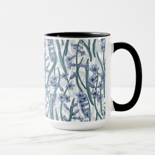 Mug Fleurs Blue Hyacinth sur blanc