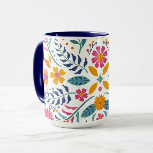 Mug Fleurs botaniques modernes florales lumineuses et 