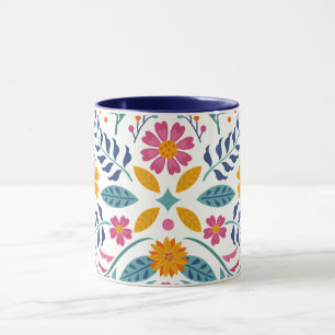 Mug Fleurs botaniques modernes florales lumineuses et 