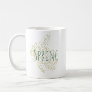 Mug Fleurs botaniques printanières dessinées à la main