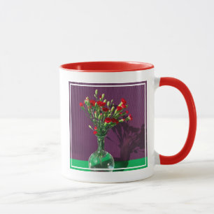 Mug Fleurs Bouquet Carantion Rouge