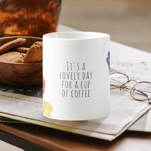 Mug Fleurs colorées à l'eau de la main authentique
