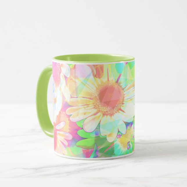 Mug Fleurs colorées brillantes (Devant gauche)