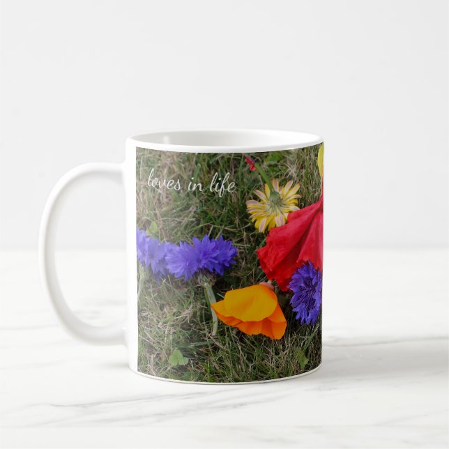 Mug Fleurs colorées dans la pelouse (Gauche)