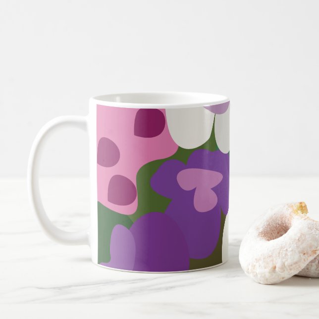 Mug Fleurs Colorées de Tradescantie Floral (Avec donut)