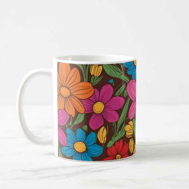 Mug Fleurs colorées motif (Gauche)
