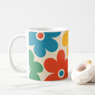 Mug Fleurs colorées rétro Motif