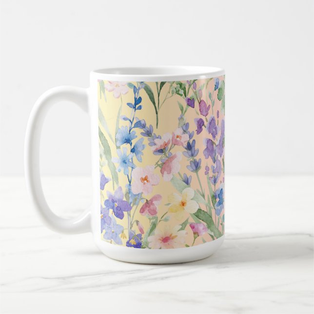 Mug Fleurs colorées rose jaune (Gauche)