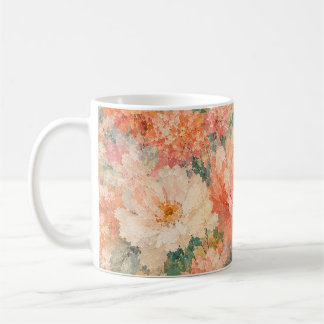 Mug fleurs Corail Pêche Romantique Fleur Décoration in