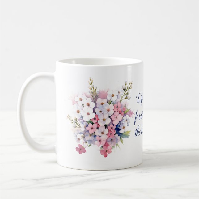 Mug Fleurs d'amour, Personnalisé (Gauche)