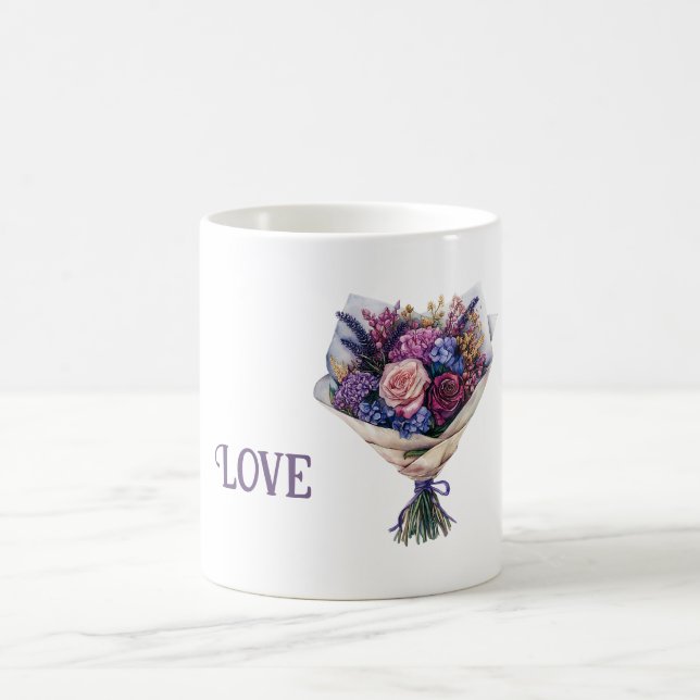 Mug Fleurs d'amour rose pourpre (Centre)