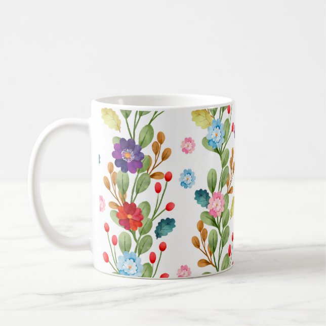 Mug Fleurs d'aquarelle Motif coloré-67488 (Gauche)