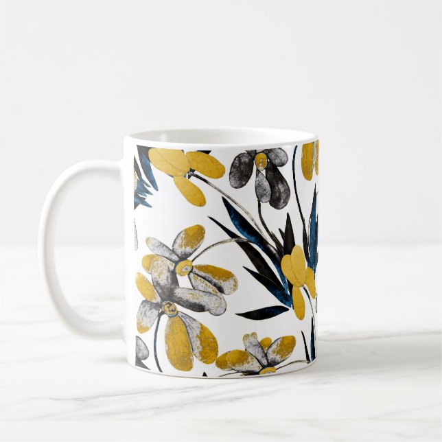 Mug Fleurs d'aquarelle : motif d'été vibrant. (Gauche)