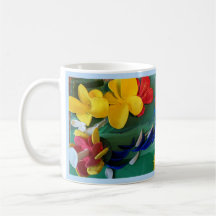 Fleurs d'argile peintes de couleurs vives Sculptur