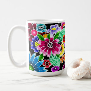 Mug Fleurs d'art folklorique génoise multicolore
