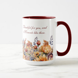 Mug Fleurs d'automne Thanksgiving-Watercolor