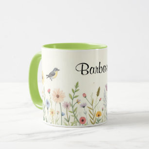 Mug Fleurs de aquarelle personnalisées Café