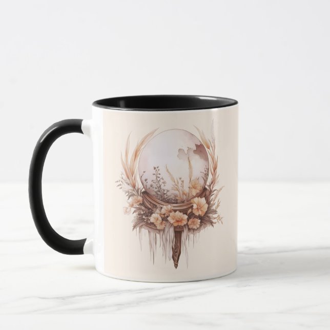 Mug Fleurs de boule de cristal bohème or Halloween (Gauche)