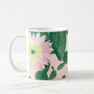 Mug Fleurs de cactus : peinture aquarelle