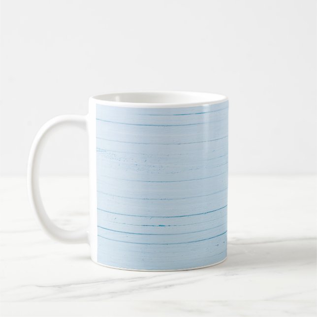Mug Fleurs de Calendula : Arrière - plan en bois bleu (Gauche)