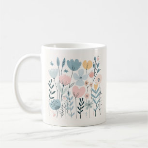 Mug Fleurs de cartons mignonnes Aquarelle Florale Dess