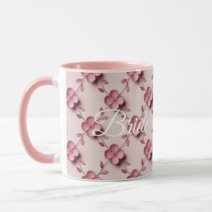 Mug Fleurs de cerise rose Mariage Combo rose