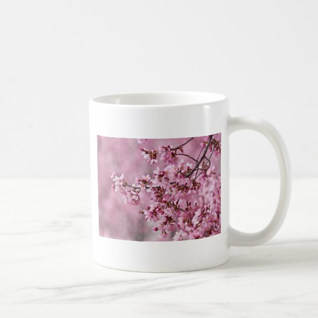 Mug Fleurs de Cerisier Sakura Pastel Rose Calquees (Droite)