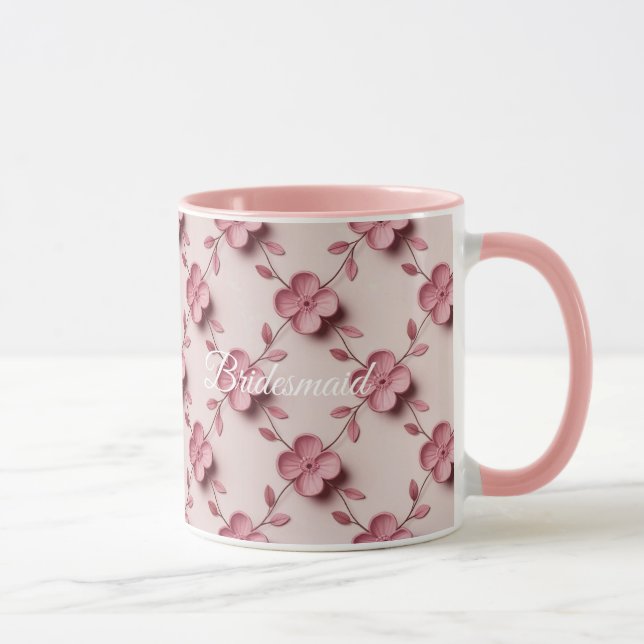 Mug Fleurs de cerisiers roses Bridesmaid Combo rose (Droite)