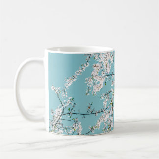 Mug Fleurs de cerisiers : tendance florale turquoise