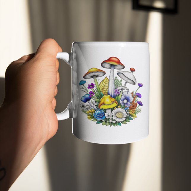 Mug Fleurs de champignons magiques Whimsical personnal (Créateur téléchargé)