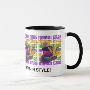 Mug Fleurs de chapeau marDI GRAS personnalisées
