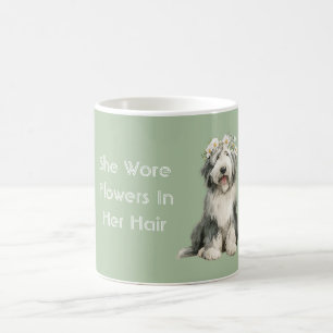 Mug Fleurs de chien gris blanc vert