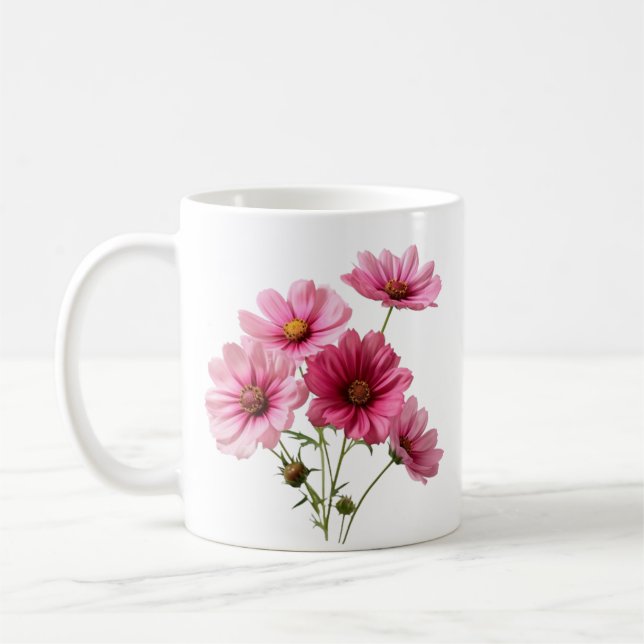 Mug Fleurs de Cosmos Rose-23456 (Gauche)