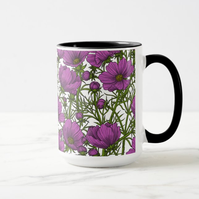 Mug Fleurs de cosmos violet (Droite)