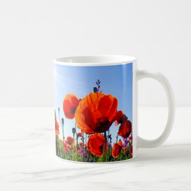 Mug Fleurs de crapets rouges sauvages (Droite)