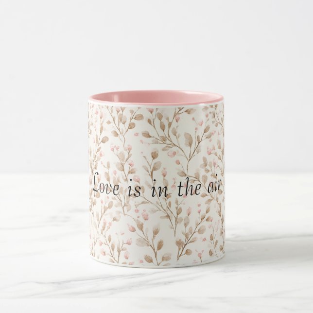 Mug Fleurs de crème rose amour romantique (Centre)