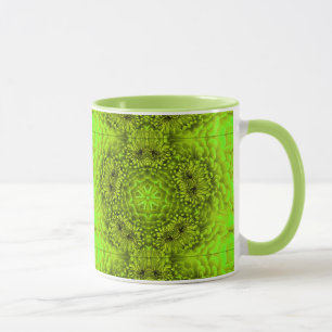 Mug FLEURS DE DAHLIA VERT Abstrait Floral