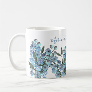 Mug Fleurs de Delphinium Bleu Simple Botanique Floral
