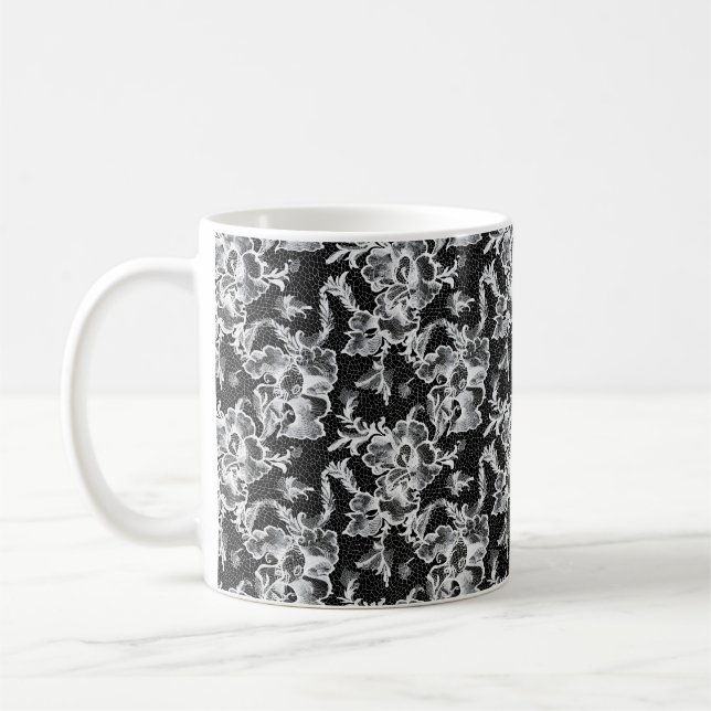 Mug Fleurs de dentelle blanche (Gauche)