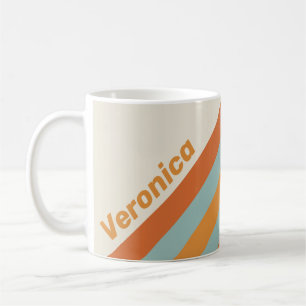 Mug Fleurs de Désert Vintage avec Nom et Rayures