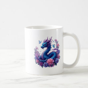 Mug Fleurs de dragon Beau Art coloré Graphisme
