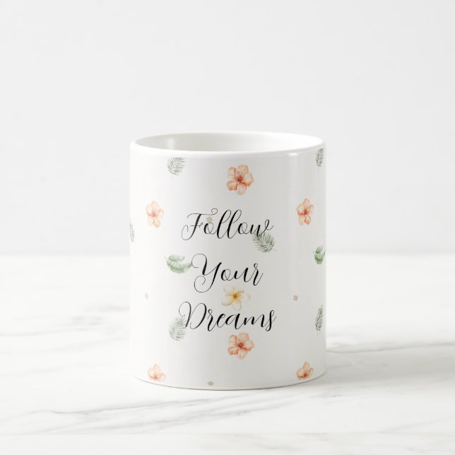 Mug Fleurs de feuilles d'hibiscus à la crème de pêche  (Centre)