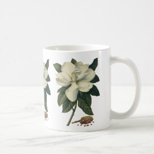 Mug Fleurs de fleurs vintages de Magnolia Blanche en f