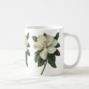 Mug Fleurs de fleurs vintages de Magnolia Blanche en f