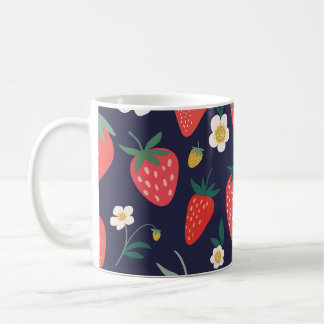 Mug Fleurs de fraises et fruits : Motif décoratif