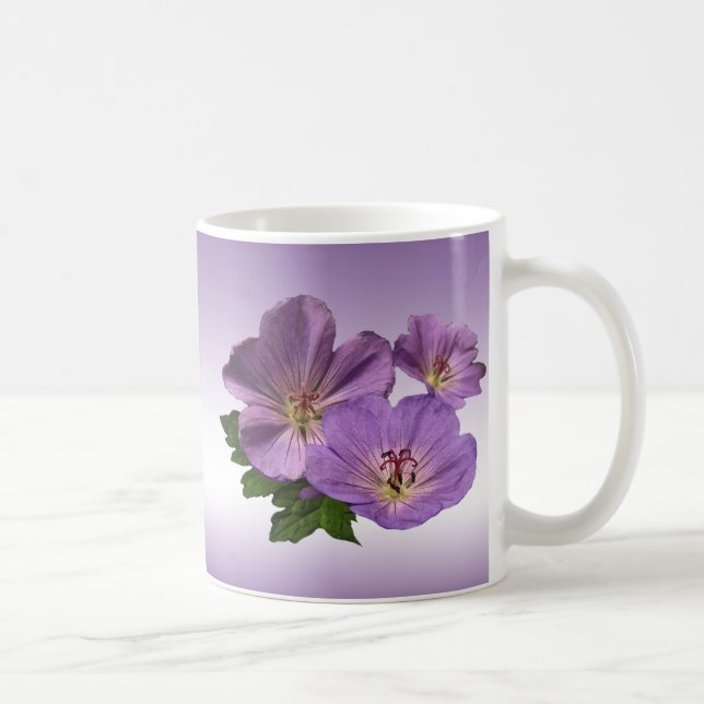 Mug Fleurs de géranium violet (Droite)